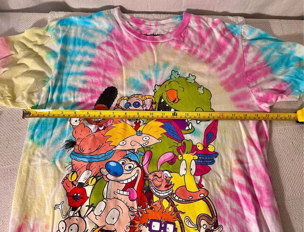 Nickelodeon 1990’s Themed Tye Dye Tshirt Graphic Print Size Medium - Picture 9 of 10